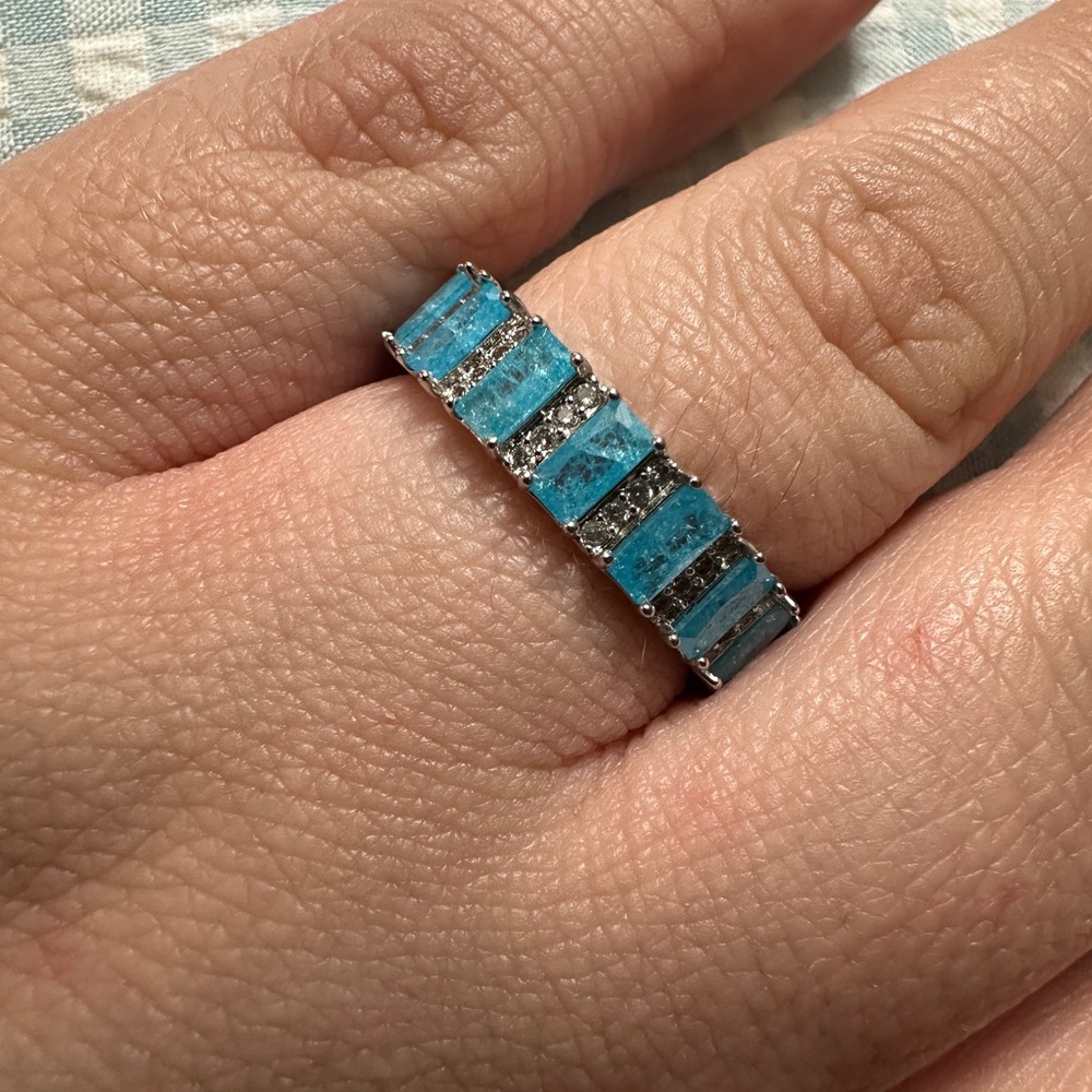 Chic ice Blue and Silver Women's Ring